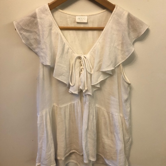 ABOUND White Ruffled Peasant Tank - Picture 5 of 6